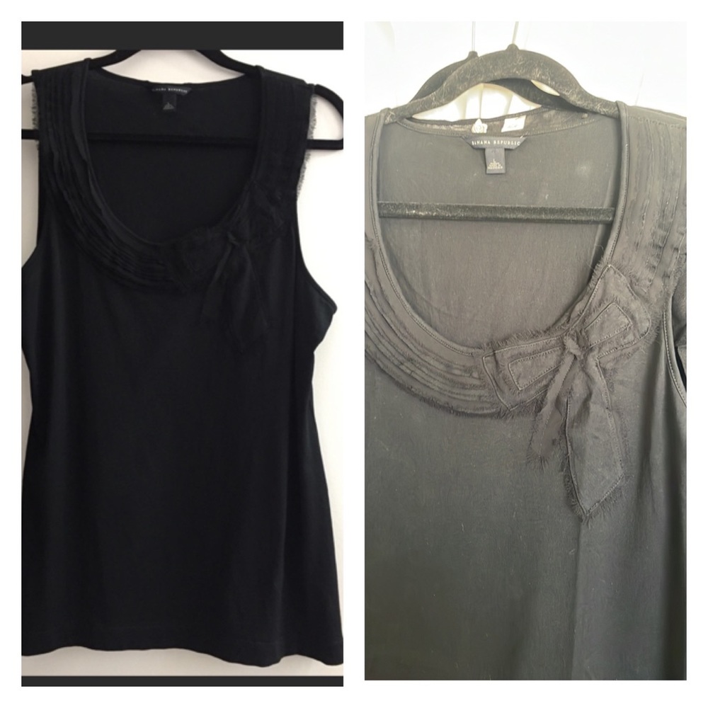 Banana Republic Black Bow Tank EUC